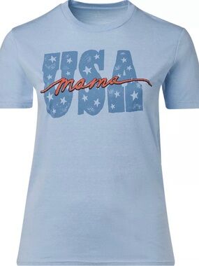 Light Blue 'USA Mama' Short Sleeve Tee